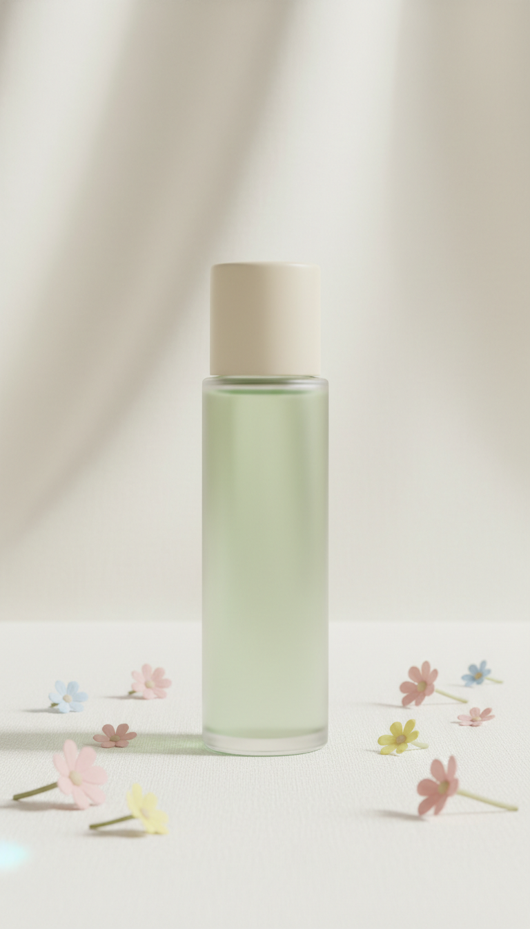 Body mist in glass bottle