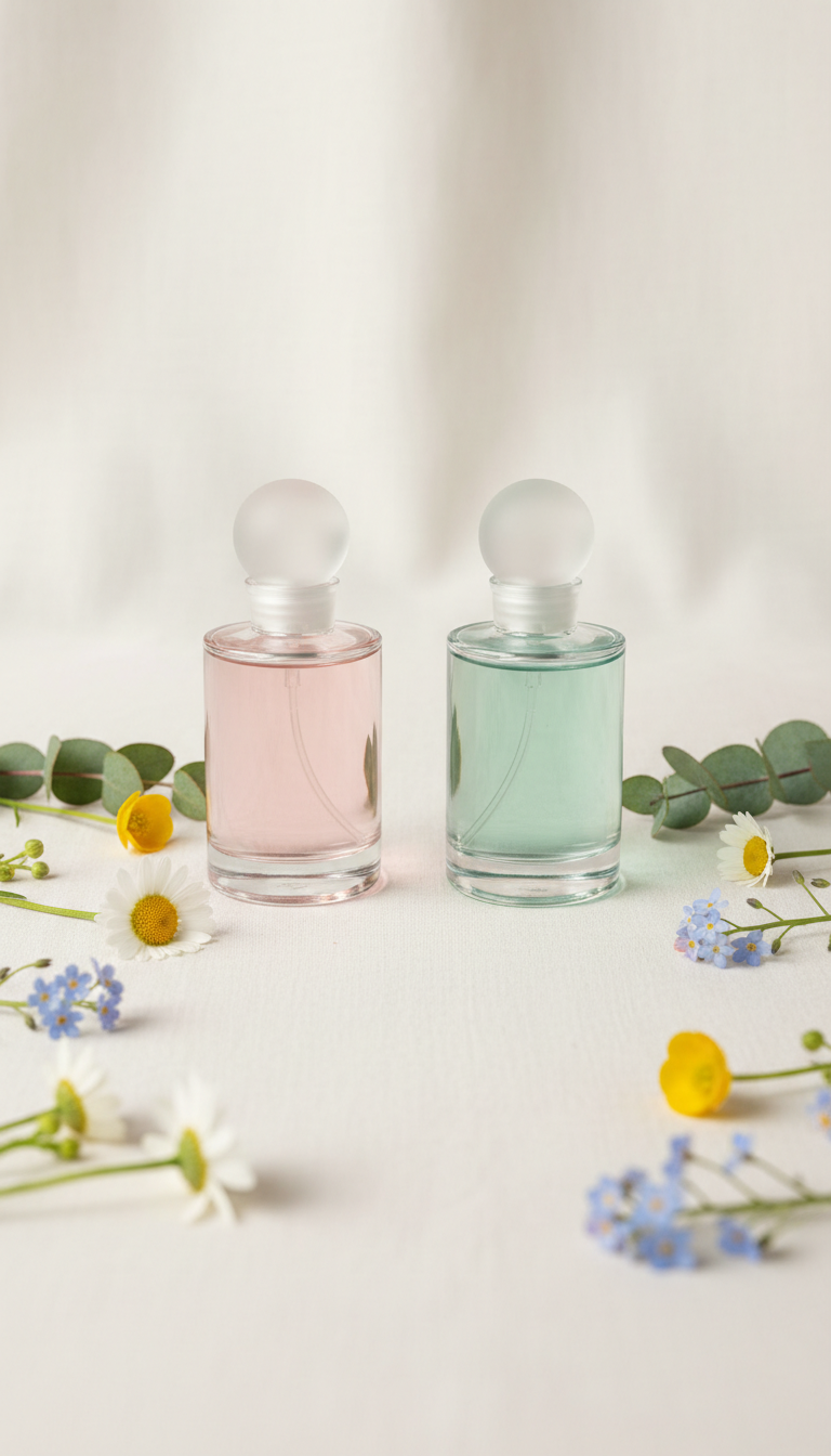 Eau de parfum with glass bottle
